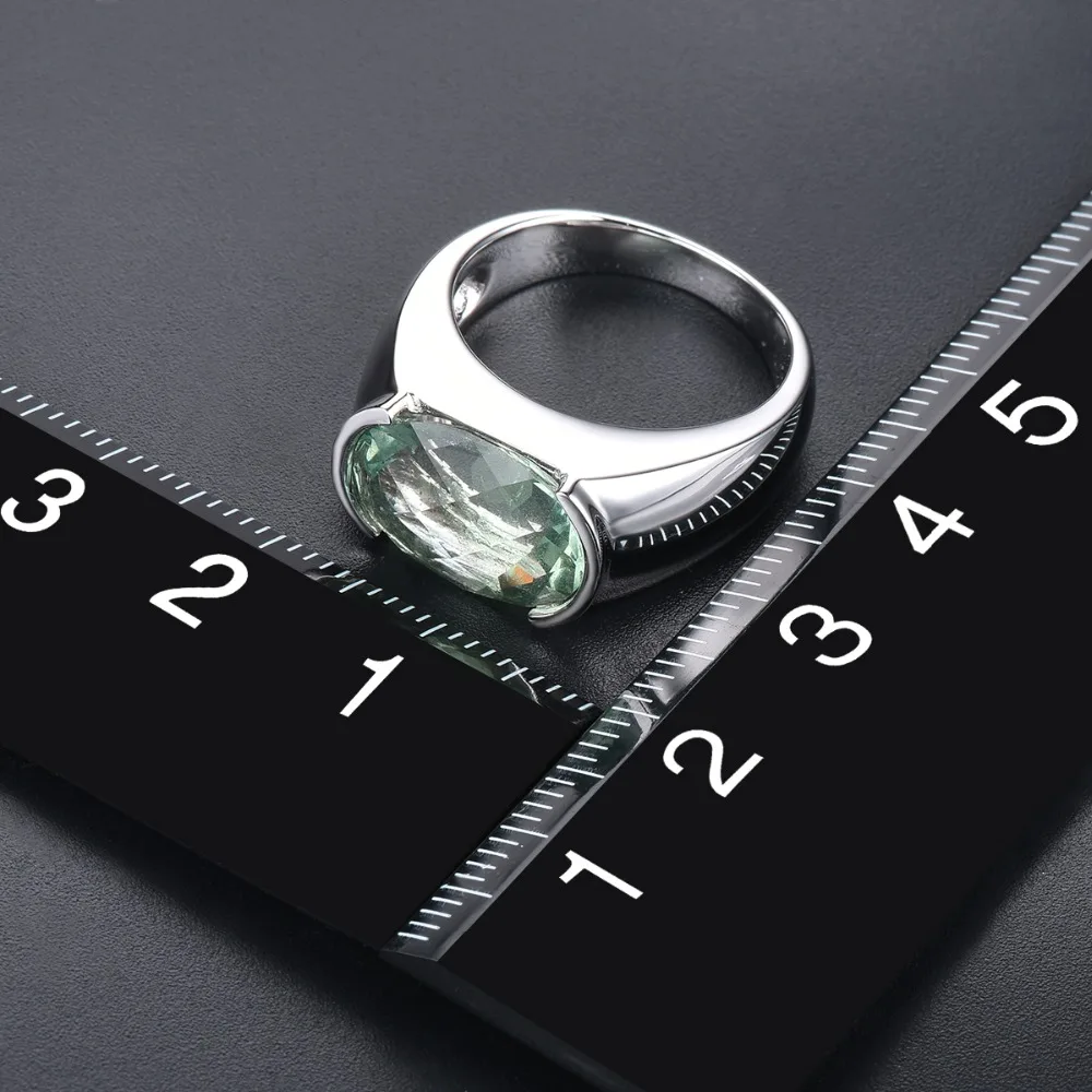 Hutang женское кольцо 6.30ct натуральный зеленый аметист обручальные кольца серебро 925