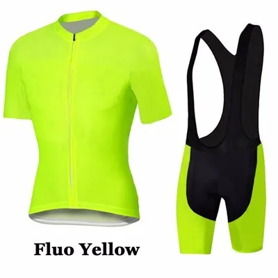 Fluo Yellow 2016 одежда для гонок на велосипеде комплекты с короткими рукавами