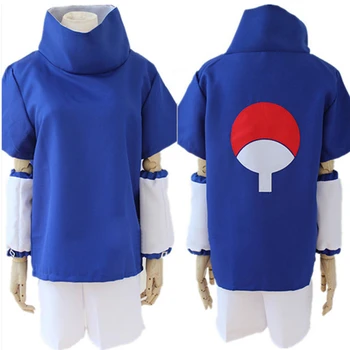 

Anime NARUTO COSPLAY Uchiha Sasuke COS Halloween Party For MEN&WOMEN Cosplay Summer short-sleeved Costume Free shipping