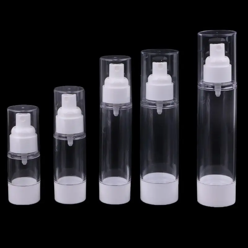 15 мл-100 мл Прозрачный безвоздушный вакуумный насос бутылка пластиковая дорожная бутылка Пустые Косметические контейнер пополняемые