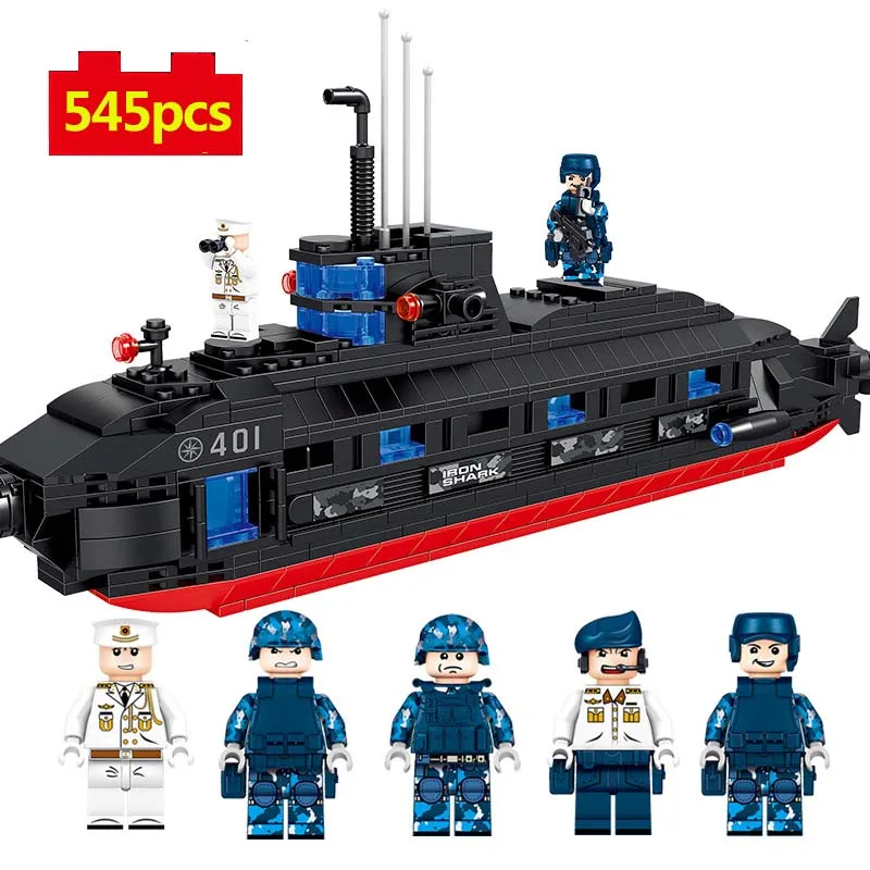 

WW2 Military series Submarine model Building Blocks army soldier Figures city Enlighten Toys for Children gifts