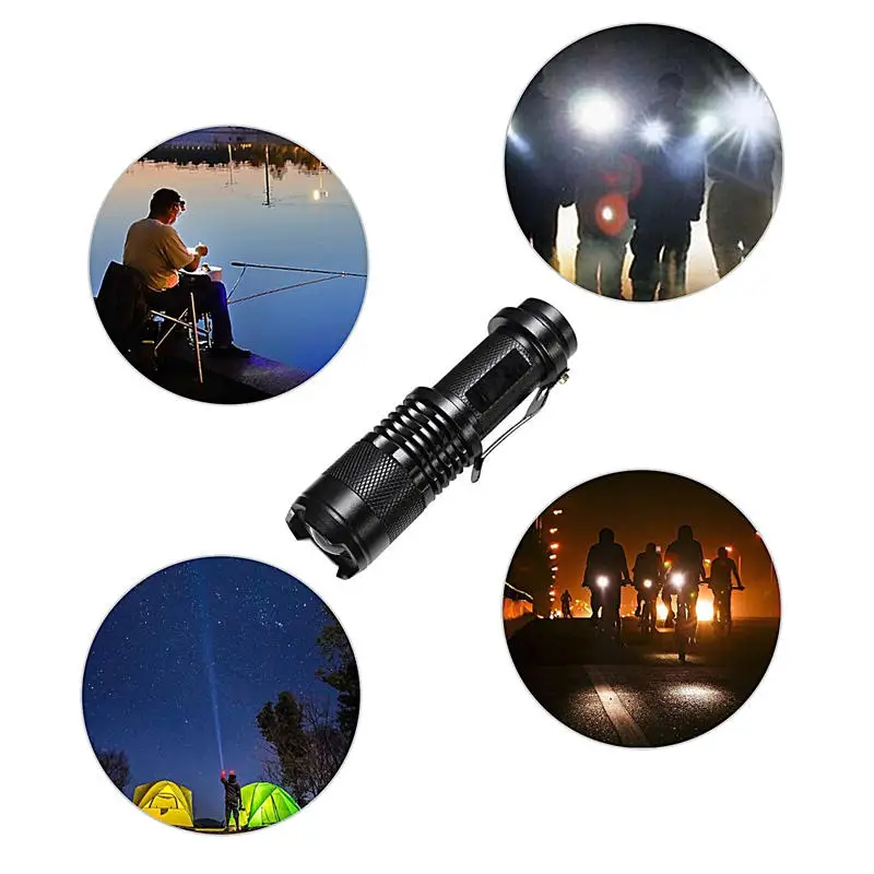 Wrumava 2 упак. светодиодный тактические карманные фонари Малый Водонепроницаемость Масштабируемые для кемпинга Велоспорт Пеший Туризм аварийного torch light