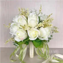 В Потрясающие Свадебные цветы белые свадебные букеты искусственная роза букет