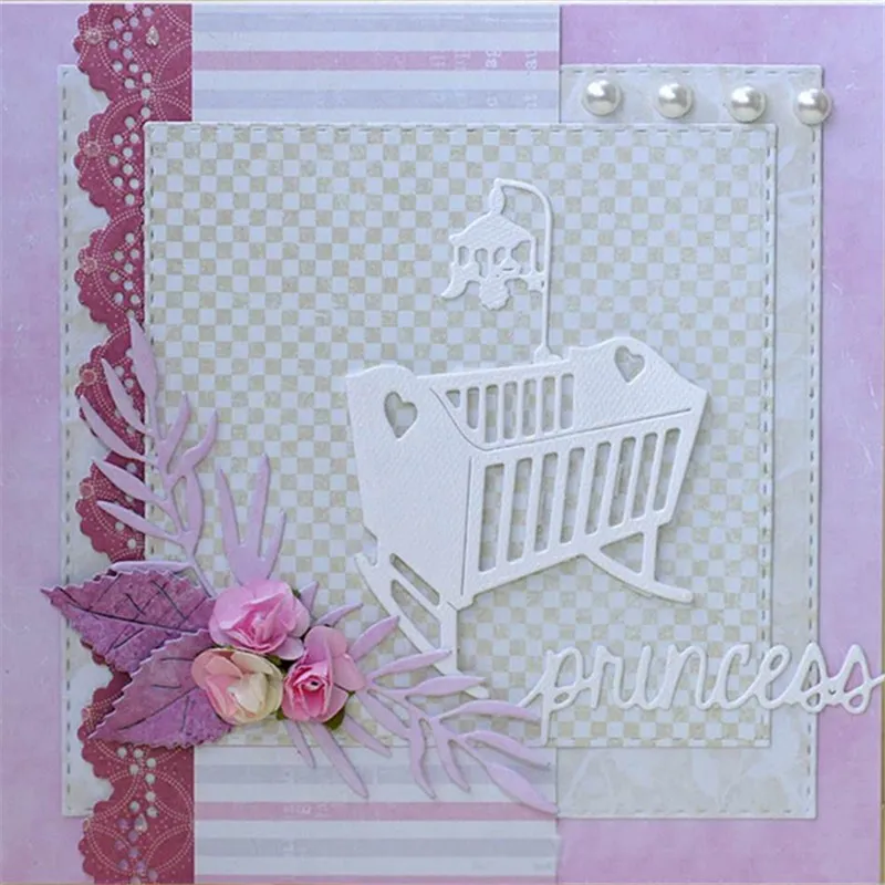 Baby Bed Heart Toys Metal Cutting Dies Stencils For Card Making Decorative Embossing Suit Paper Cards Stamp DIY