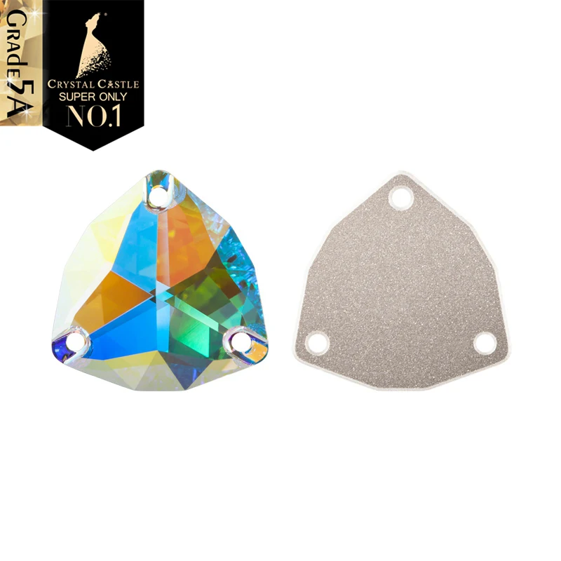 

Crystal Castle Sewing Rhinestone 5A Excellent Trilliant Triangle Gemstones Crystal AB Sew On Rhinestones For Gymnastic Wear