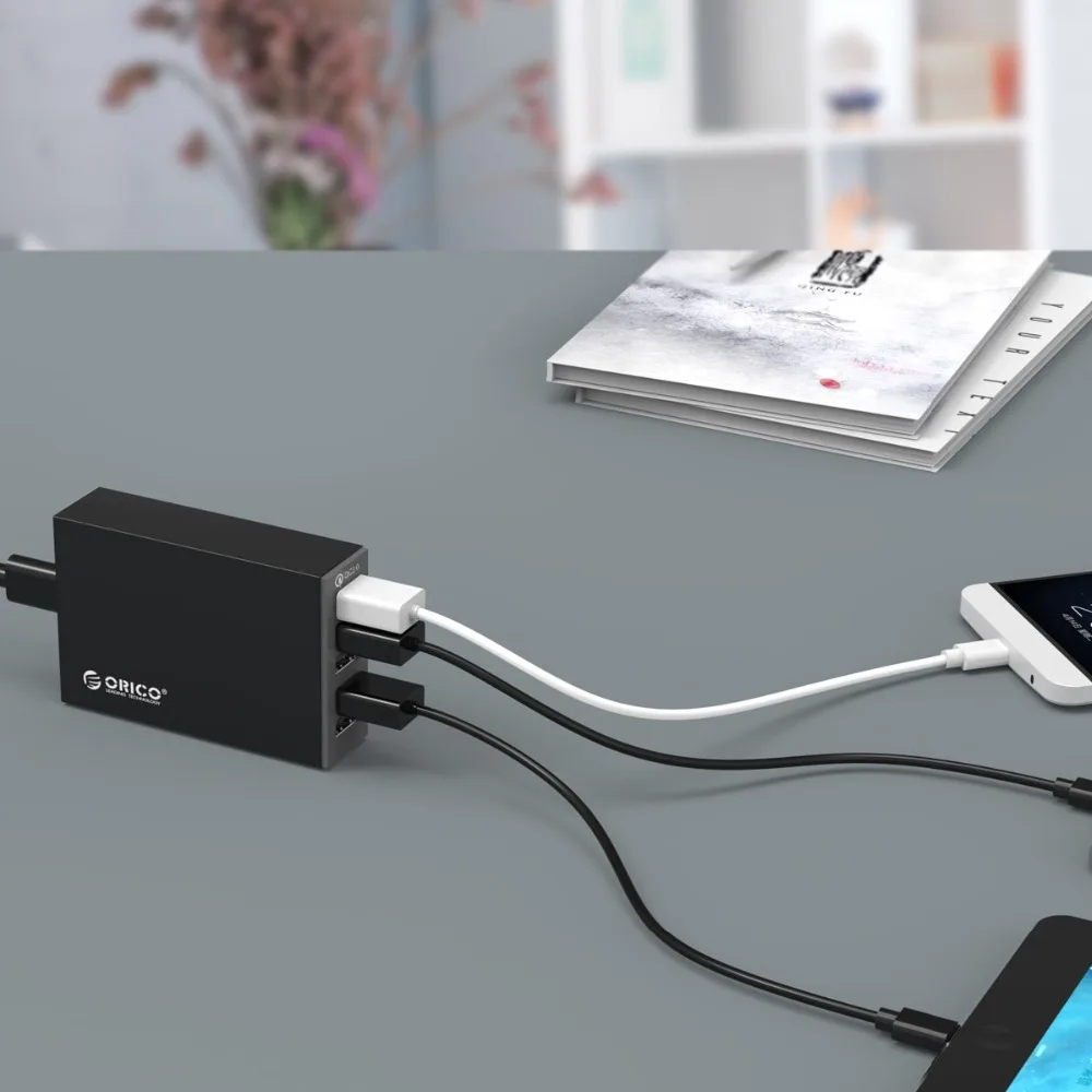 ORICO QSL QC 2.0 Quick Charger With 4 Ports 5V2.4A 50W Max Output Mobile Phone USB Charger for Samsung Xiaomi Huawei 