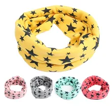 Детский хлопковый шейный платок со звездами, шарфы для мальчиков и девочек, шаль унисекс, осенне-зимний вязаный шарф