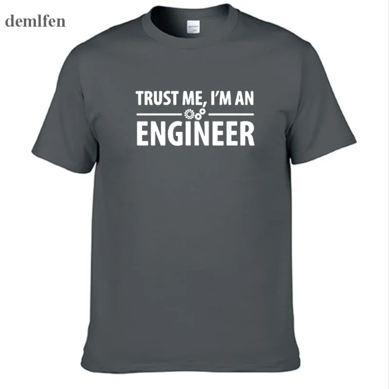 Funny New Fashion Trust Me I Am An Engineer T Shirt Men Custom Pattern Cotton Male T-shirt Casual Short Sleeve Tops Tees Summer | Мужская