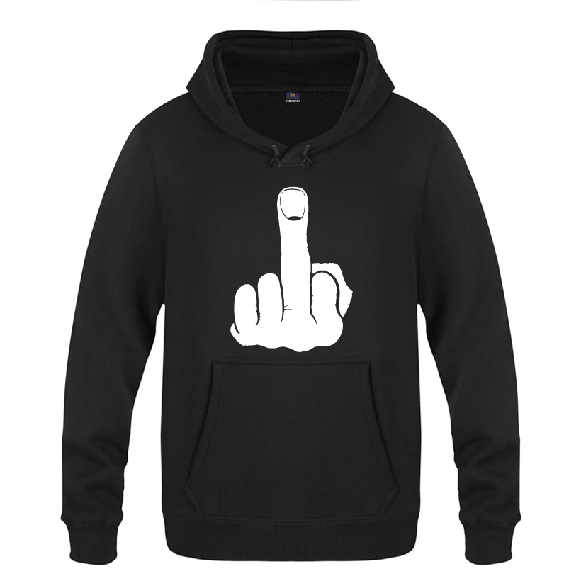 cheap Erect Middle Finger Creative Novelty Sweatshirts Men 2018 Mens Hooded Fleece Pullover Hoodies
