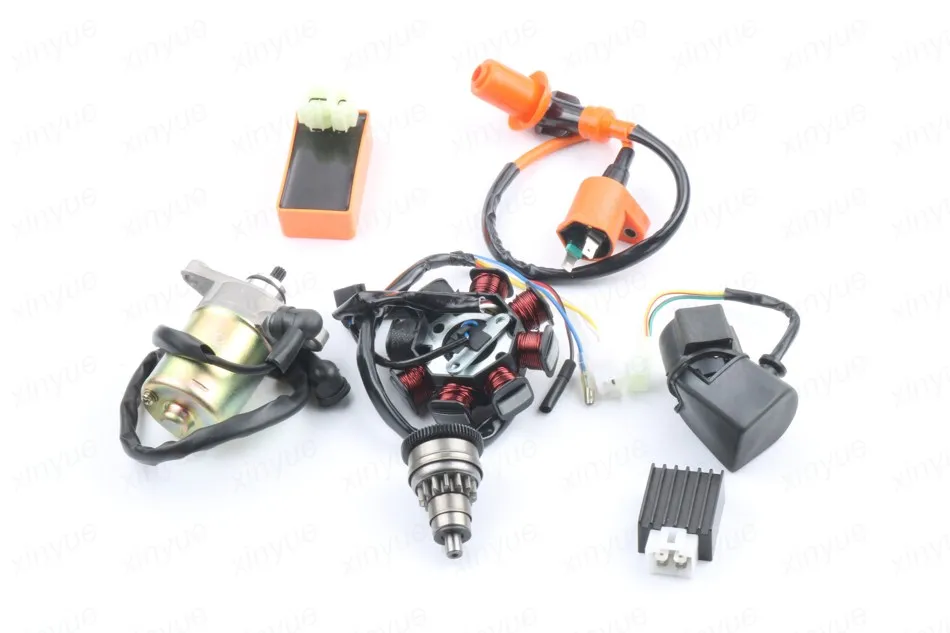 GY6 Motor Assy Arranque, Embrague, RECTIFICADOR, CDI, ESTATOR COMPONENT-8, relé para 139QMB Scooter Ciclomotor ATV Go Karts Piezas Del Motor 02