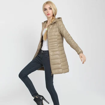 

Plus Size Hooded White Duck Down Jackets Solid Color Zippers Slim Fashion Down Coats Spring Autumn Ultra Light Down Coats YP0860