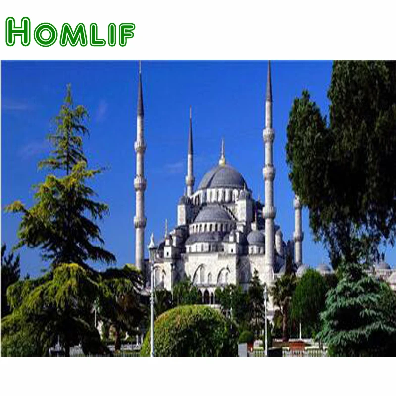 

DIY Islam Muslim Mosque Religion Diamond Painting Cross Stitch Full Rhinestone Pasted Diamond Embroidery Mosaic Home Decor