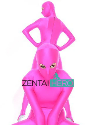 

Free Shipping Cheap Hot Pink Color Full Body Lycra Spandex Fuchsia Sexy Zentai Bodysuit with Open Eyes MT193