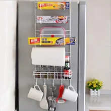 Кухня вися холодильник Side держатель для хранения 6-яруса холодильник полочки-органайзеры Кухня поставки стеллаж