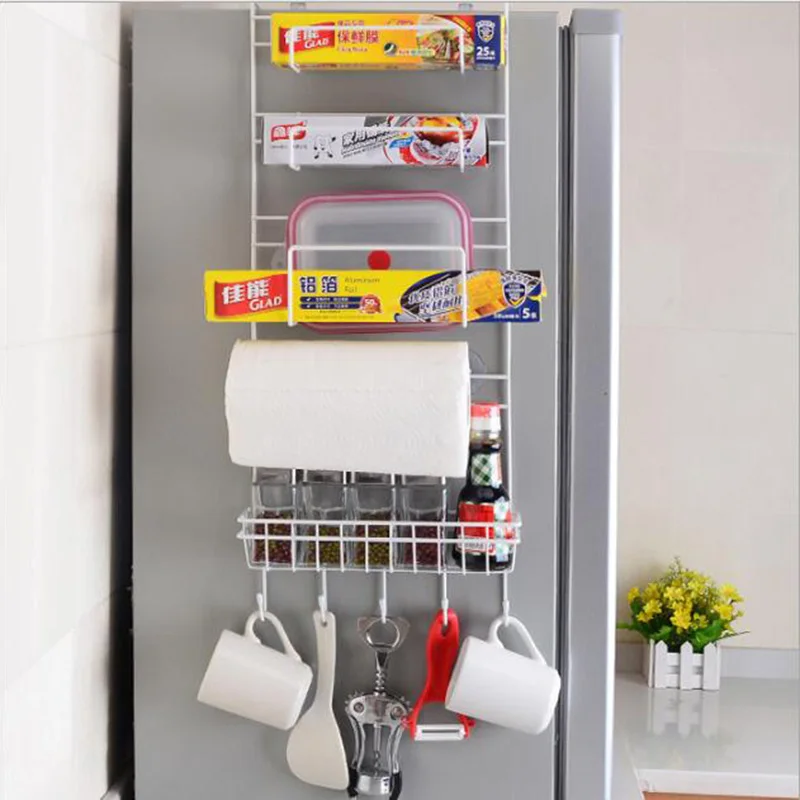 

Kitchen Hanging Rack Refrigerator Side Storage Holder 6-Tiers Fridge Organizer Shelves Kitchen Supplies Organizer Storage Rack
