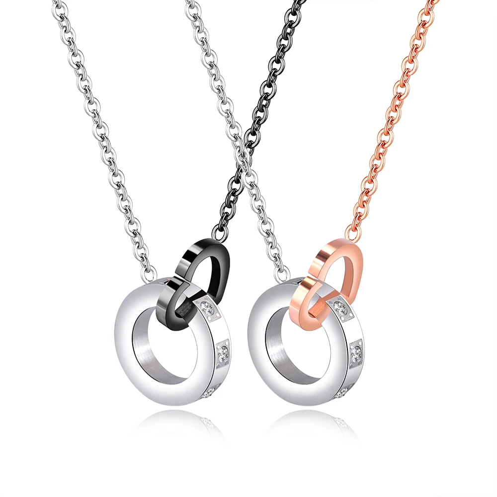 Sweet Love Asymmetric Titanium Steel Engagement Necklace For Women Gold ...