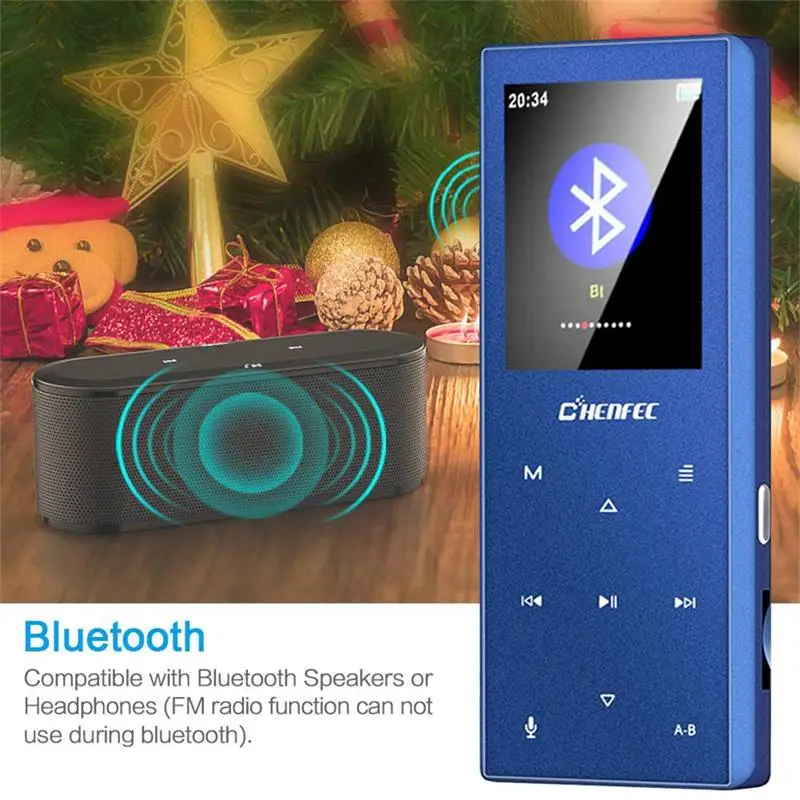 MP3-плеер Bluetooth 4,2, металлическая сенсорная кнопка, музыкальный плеер, 8 ГБ/16 ГБ/32 ГБ/40 ГБ, встроенный динамик с FM, расширяемая карта TF 128 ГБ