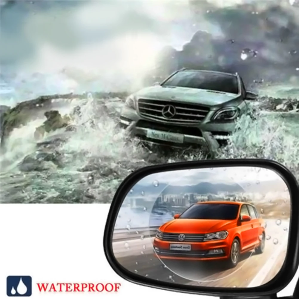 

2PCS Car Rearview Mirror Protective Soft Film Anti Fog Nano Coating Rainproof Rearview Mirror Window Protective Film