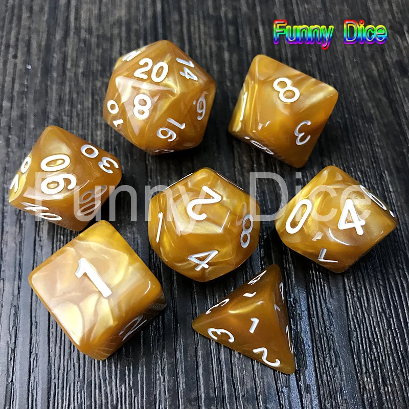 

Pop Best Promotion 7pc/set Dice Set Multi-Sided Dice with Marble Effect DND and RPG Dice Game for Parties Toy Bauble Gift