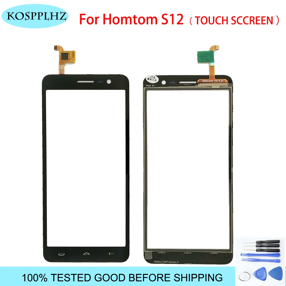 

KOSPPLHZ for Homtom S12 Touch Screen Digitizer 100% tested Black Digitizer Glass Panel Replacement S 12 Sensor