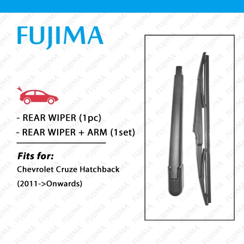 

FUJIMA Rear Wiper Blade and Arm for Chevrolet Cruze Hatchback (2011-Onwards) Back Window Windscreen Rear Wiper Arm
