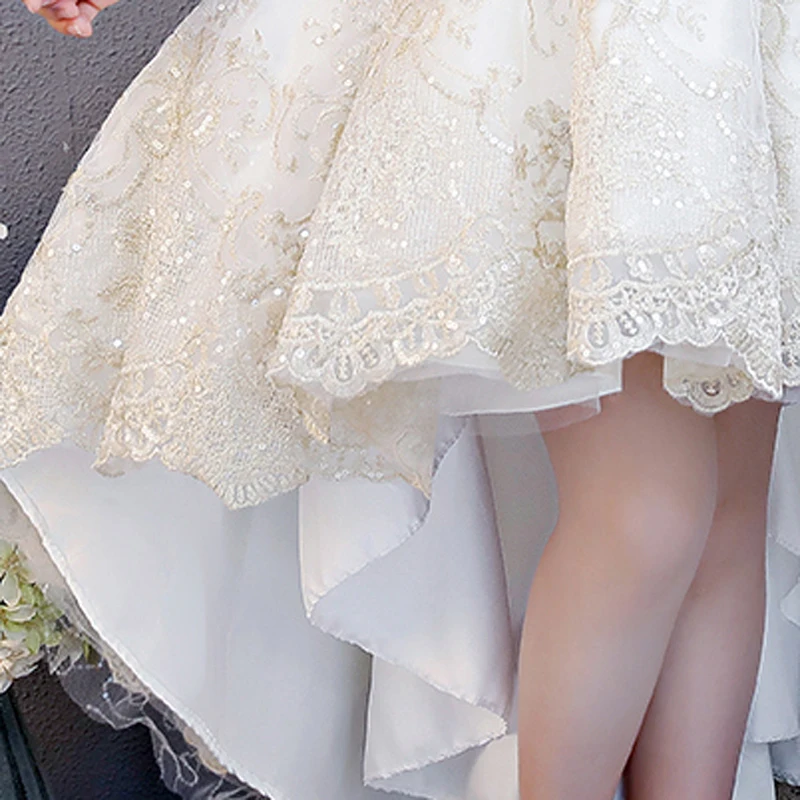 Детское бальное платье с аппликацией и открытыми плечами; Платья с цветочным узором для девочек; Свадебные платья; платья для первого причастия для девочек; E87