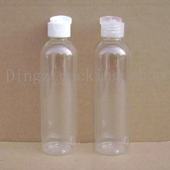

100pcs/lot 120ml transparent empty PET plastic bottle flip top caps shampoo lotion cosmetics bottles clear travel kit bottles