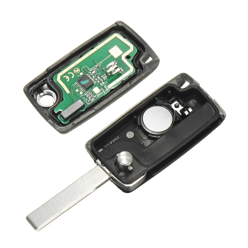 

For VW Peugeot 207 307 308 407 607 3 Button Car Keyless Entry Case Alarm Flip Folding Remote Key 433MHz with ID46 chip VA2 Blade