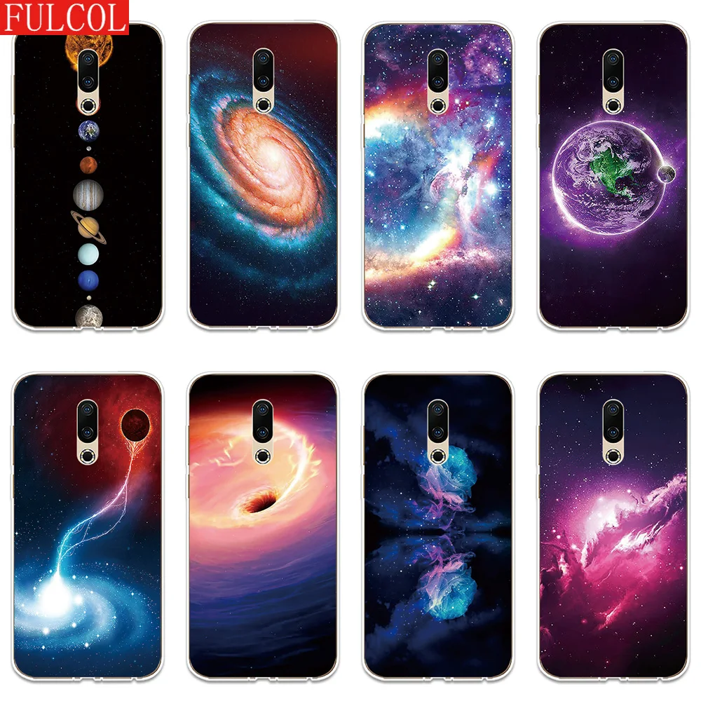 

Silicone Case For Meizu 15 16 Lite Plus 16X Note 8 Pro 6 7 X8 U10 U20 Cover Soft Shell Phone Case Universe Milky Way Patterned