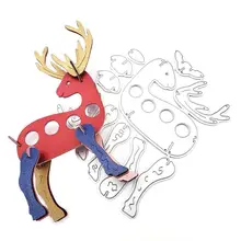 Рождественская распечатка с изображением оленя для стального тиснения ремесло DIY Лист Трафарет для резки металла Скрапбукинг высечки