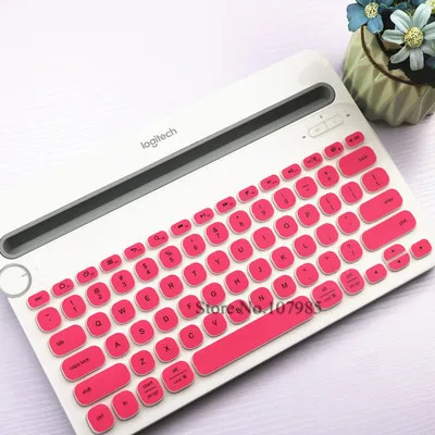 Защитный чехол для клавиатуры для сенсорной клавиатуры, Bluetooth, многофункциональная клавиатура, силиконовая, Пылезащитная, беспроводная, настольная, Пылезащитная пленка - Цвет: Pink