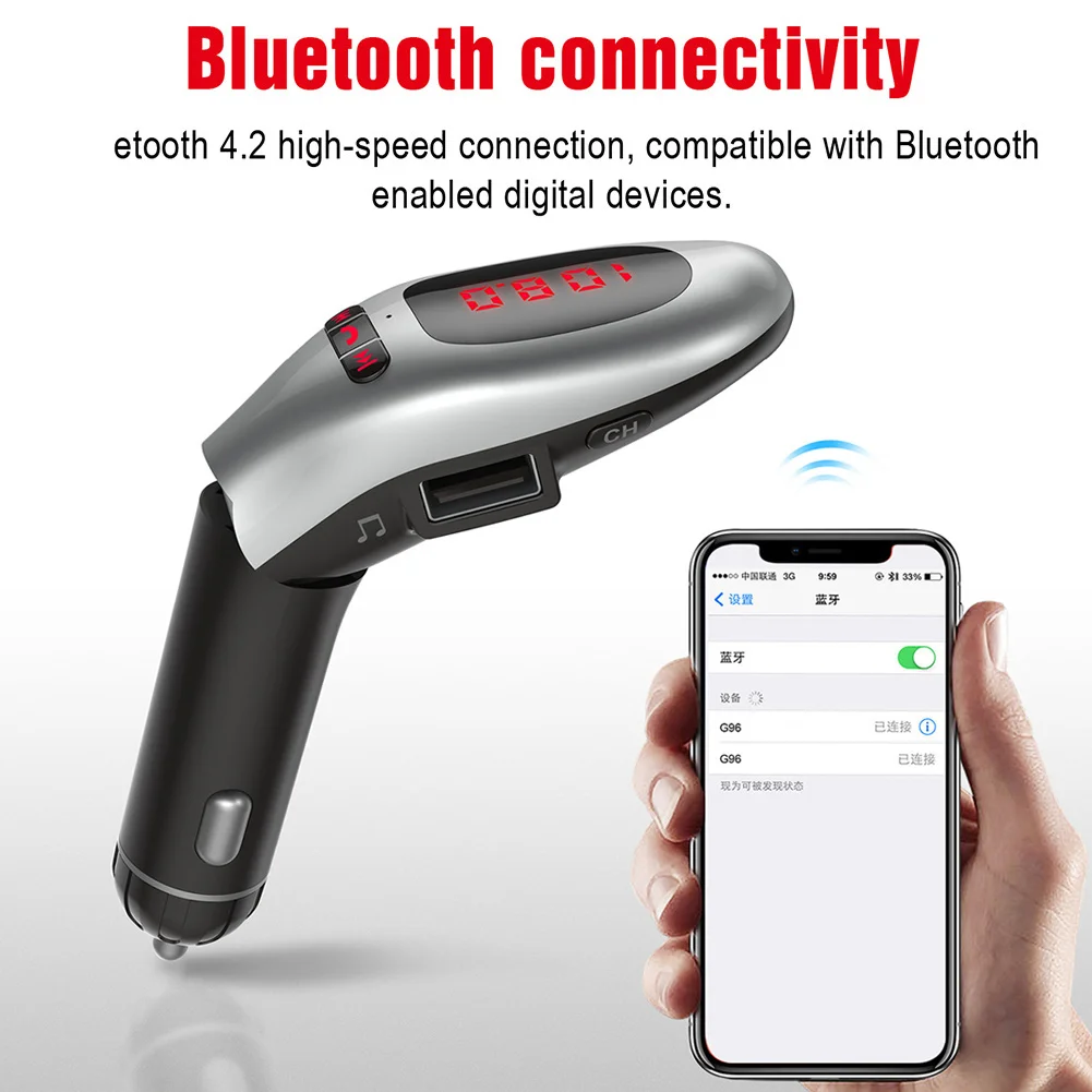 

2018 Bluetooth Car Charger Kit FM Transmitter Mp3 Player Handsfree Music Audio with USB Port CSL88