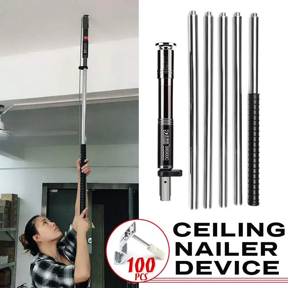 

Full Steel Ceiling Nailing Device Silencing Wall Floor Nailer With 100 Pcs 6/8mm Nails for Bridge/Pipe Installation