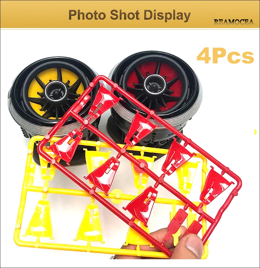 Reamocea 4PcsSet Red Yellow Car Air Condition AC Vent Outlet Blade Cover Trim For AUDI A3 S3 8V Pre-facelift 2014 2015 2016 (11)