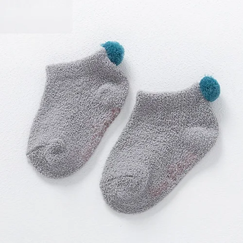 Kacakid/новые детские зимние носки мягкие бархатные толстые носки кораллового цвета для мальчиков и девочек Детские Носки ярких цветов Нескользящие носки для сна - Цвет: S