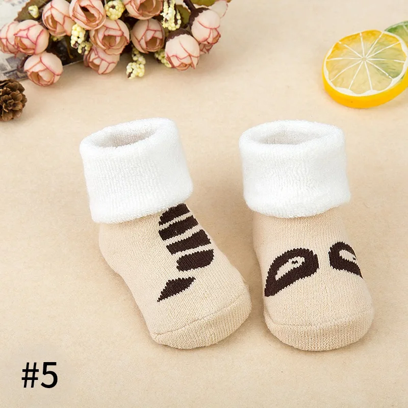 Новые Домашние носки для малышей зимние толстые носки для новорожденных теплые носки-тапочки для маленьких мальчиков и девочек мягкая детская одежда с рисунками - Цвет: style5