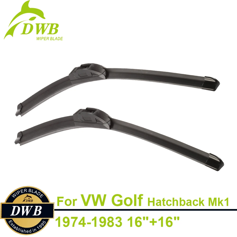 Wiper Blades for Volkswagen Golf Hatchback Mk1 1974 1983 16"+16", 2pcs