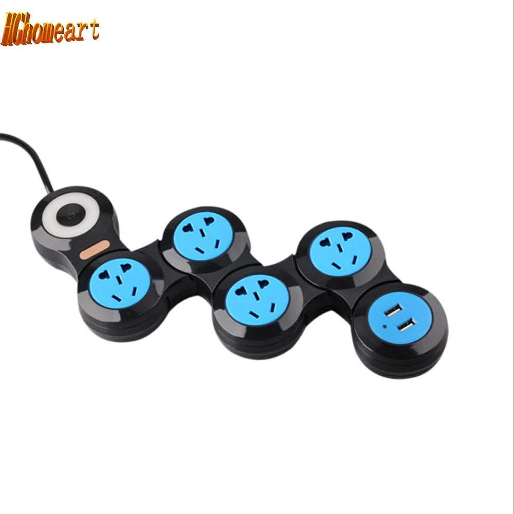 

HGhomeart Multi-function Power Socket with 2 USB Extension Socket US Plug Multifunctional Fast Charging Smart 10A Power Strip