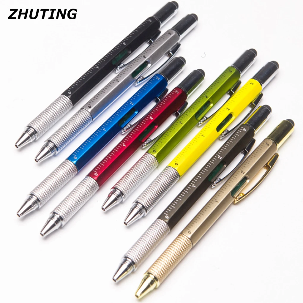 

Twist-action Press Ballpoint Pen with Ruler Writing Pens for School Students Office