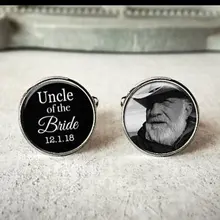 Персонализированные Свадебные дядя в виде жениха и невесты запонки с фотографией, запонки, Свадебные Запонки с фотографией подарок на память для дядя