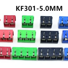 100 шт. KF301-5.0-2P шаг 5,0 мм KF301-2P прямой контактный PCB 2 Pin 3 Pin винт Клеммная колодка Разъем