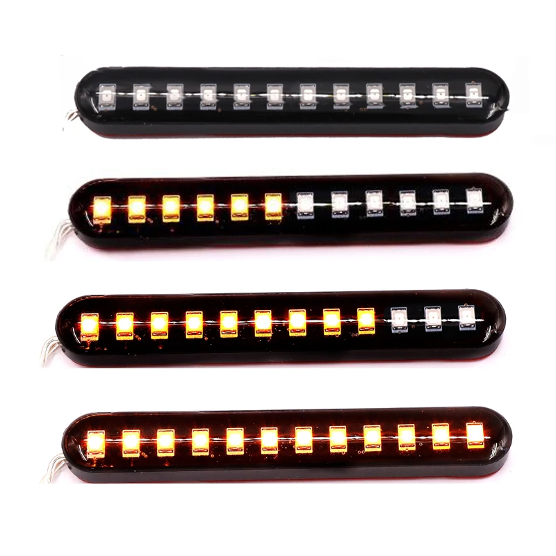  1pcs Universal Flowing Water Flicker LED Motorcycle License Plate Light Motor Scooter Car Indicators Blinkers Amber Lamp 12v  (2)