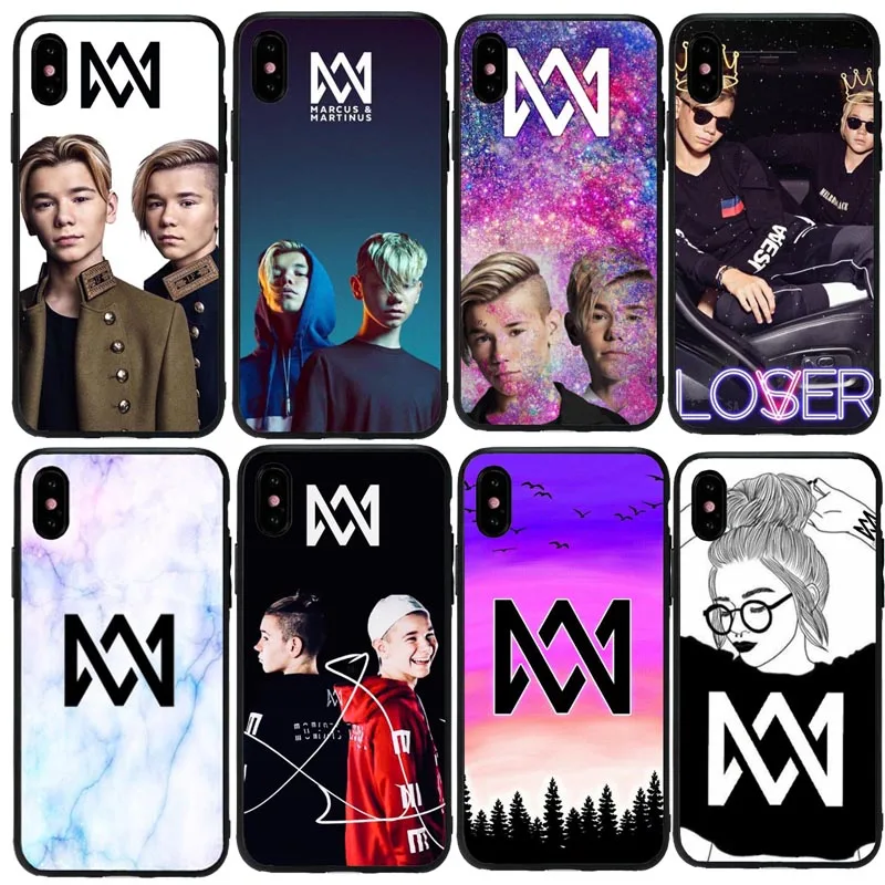 Fashion Nova Star Marcus & Martinus Phone Case For iPhoneX 8 8Plus 7  6 6SPlus 5S SE Black Soft Silicone Protective Phone Cover