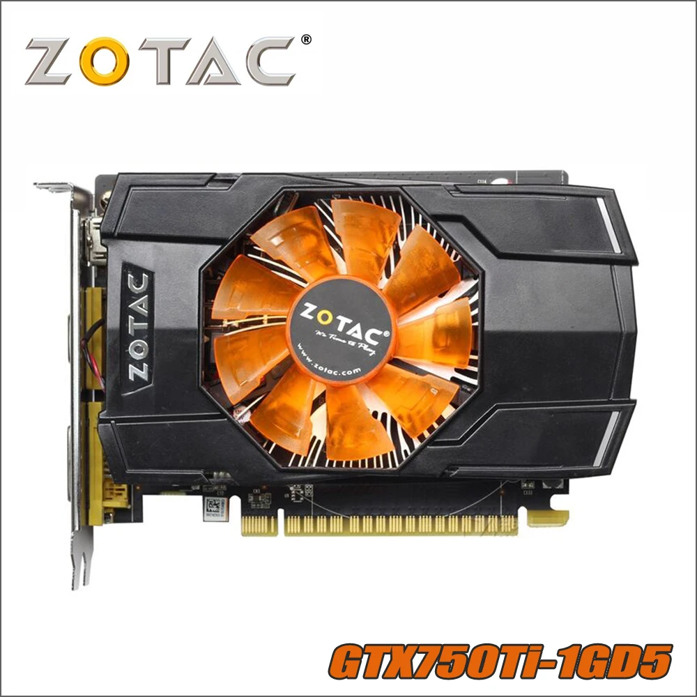 Оригинальная видеокарта ZOTAC GeForce GTX 750 Ti 1 ГБ 128 бит GDDR5 1GD5 видеокарты для nVIDIA 1050 GTX750 Ti 1GD5 Hdmi Dvi VGA