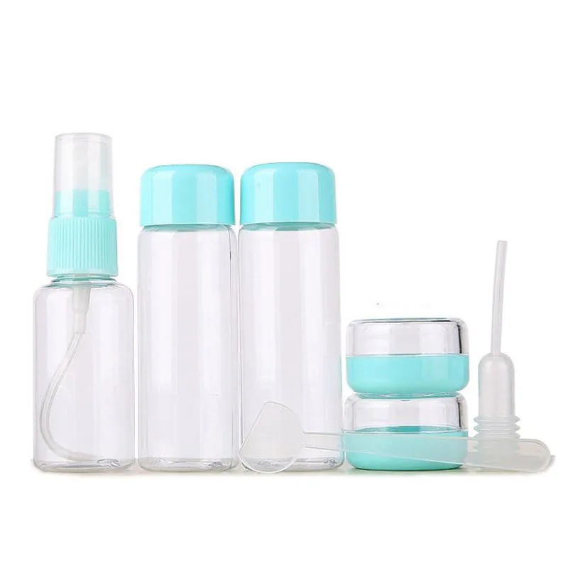 Reducido 7 unid/set W Mini de cosméticos de maquillaje de la cara crema olla botellas de plástico vacía transparente maquillaje contenedor botella de accesorios de viaje 16WjLg5D