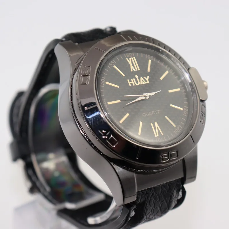 

Men sports Quartz Wristwatch Men Gift Casua Watches New Lighter pendent Rechargeable USB Cigarette Lighter clock F776 1pcs