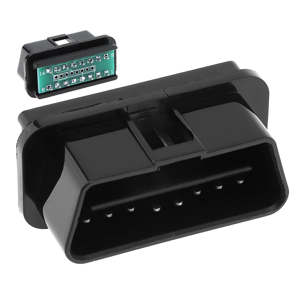 

OBD II OBD2 16Pin Male Square Hole Extension Opening Cable Car Diagnostic Interface Connector PLug Adapter with Welding Plate