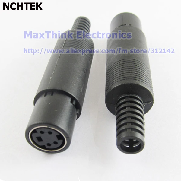 NCHTEK 4 контактный разъем Mini DIN с пластиковой ручкой 25 шт. бесплатная доставка|adapter