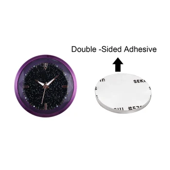 

Mini Decorative Clock Stick-on Glass Cover Clock for Car SUV F-Best