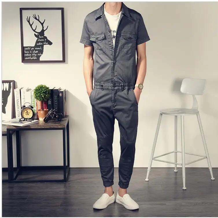 2017 New Summer Men Jumpsuit Casual Harem Bib Pants Male Fashion Hip